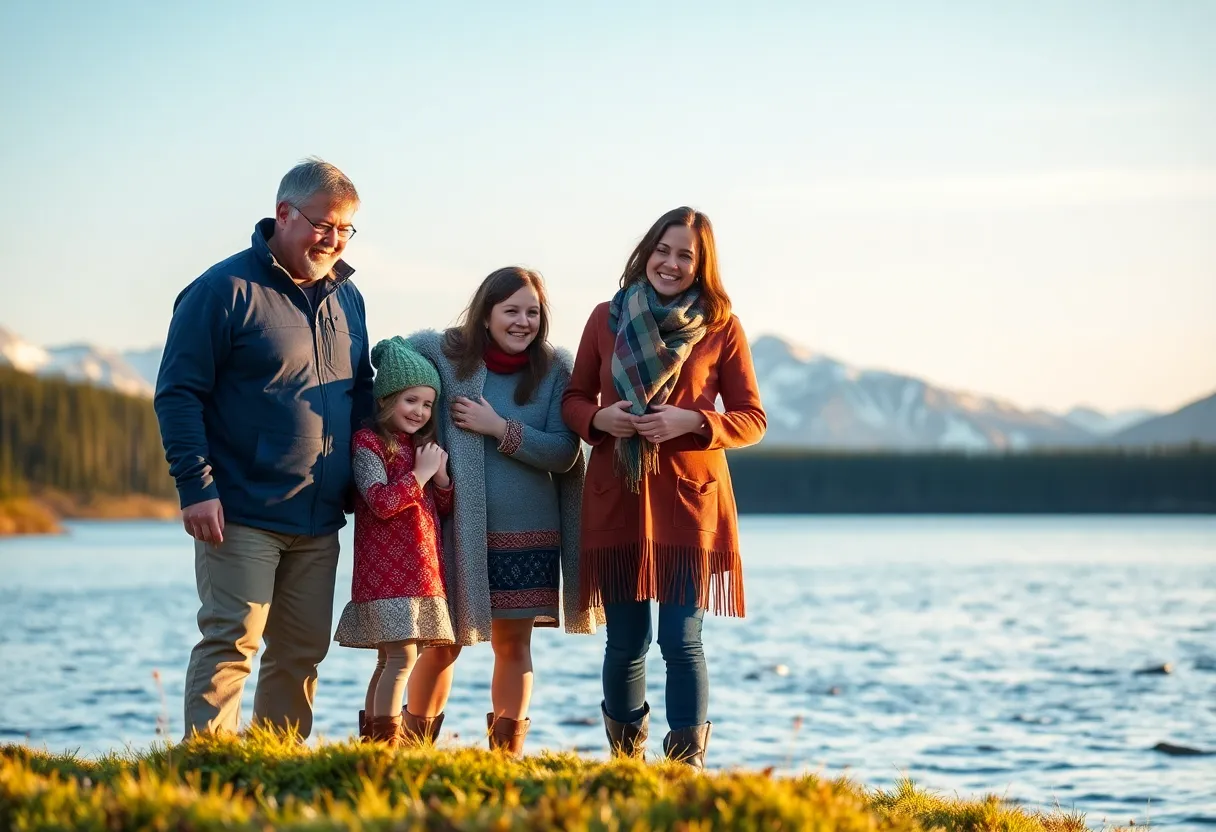 A touching family reunion in a beautiful Alaskan landscape celebrating hope and connection.