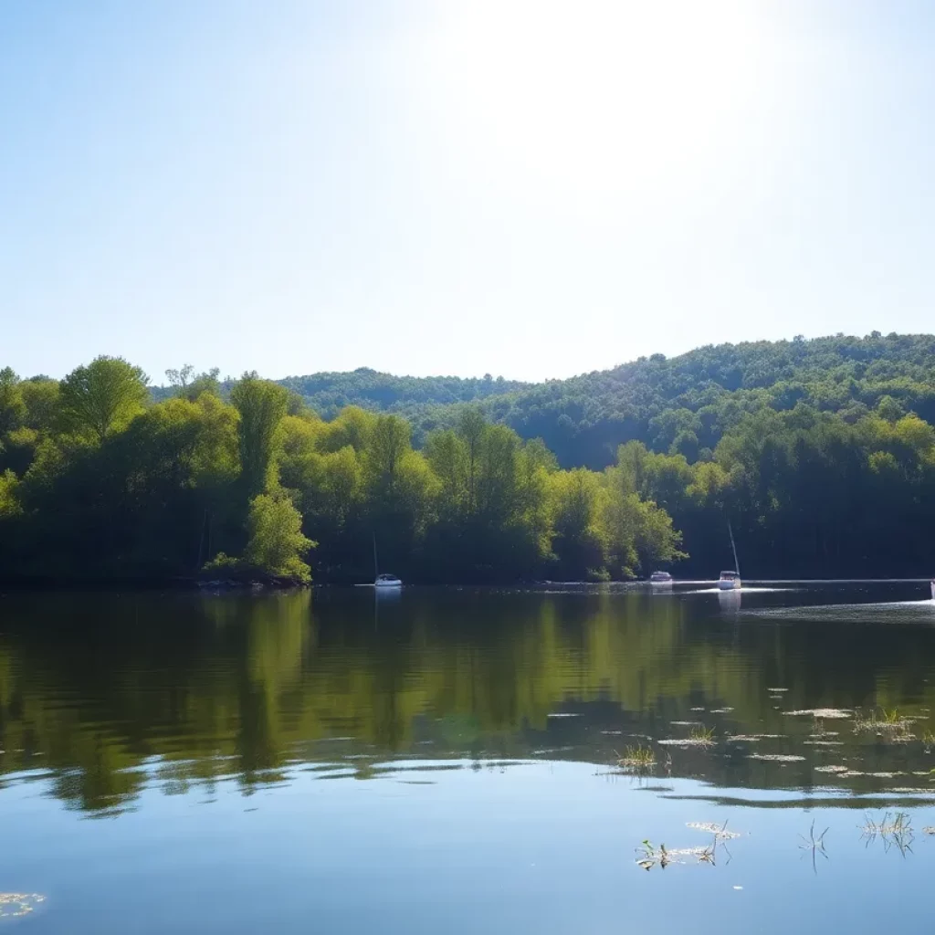 Anglers fishing on a lake in East Tennessee