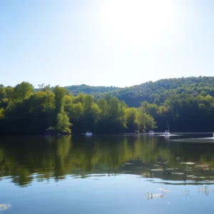 Anglers fishing on a lake in East Tennessee