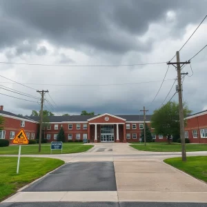 Hardin Valley Elementary School with downed power lines