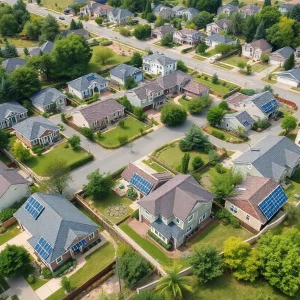 Aerial view of Harvest Meadow neighborhood in Knoxville