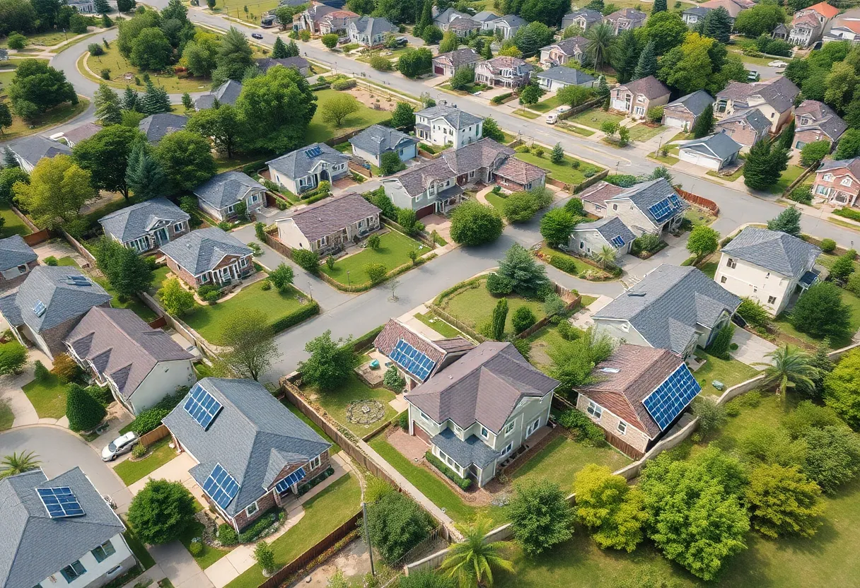 Aerial view of Harvest Meadow neighborhood in Knoxville