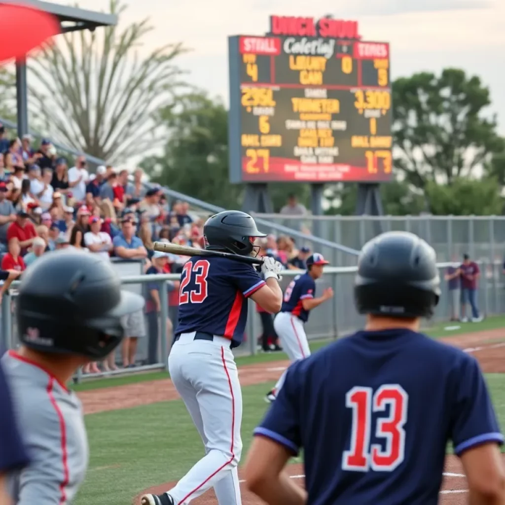 Exciting moment from a high school baseball game