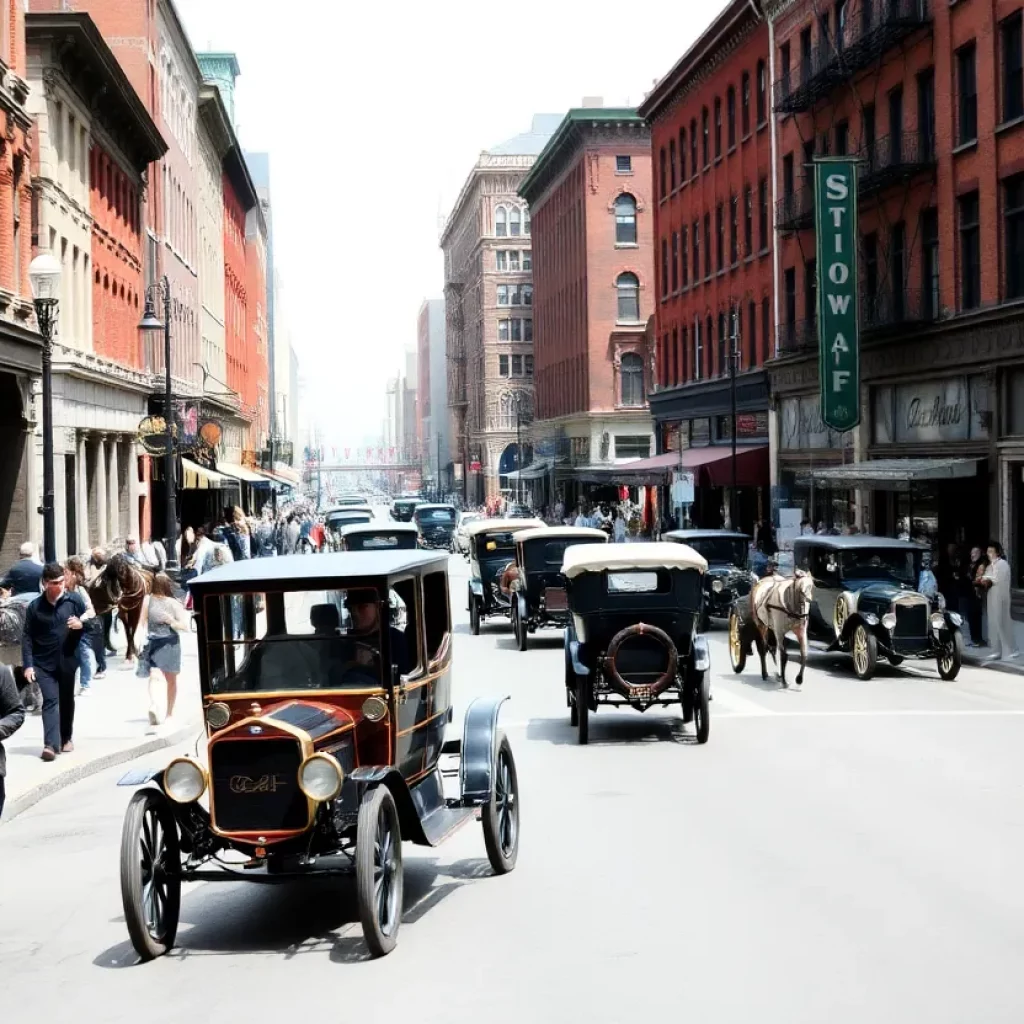 Historic street view of Gay Street in Knoxville