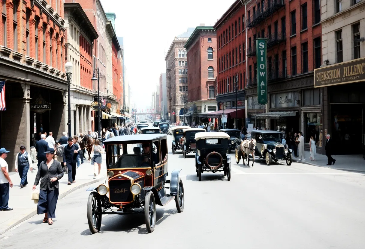 Historic street view of Gay Street in Knoxville