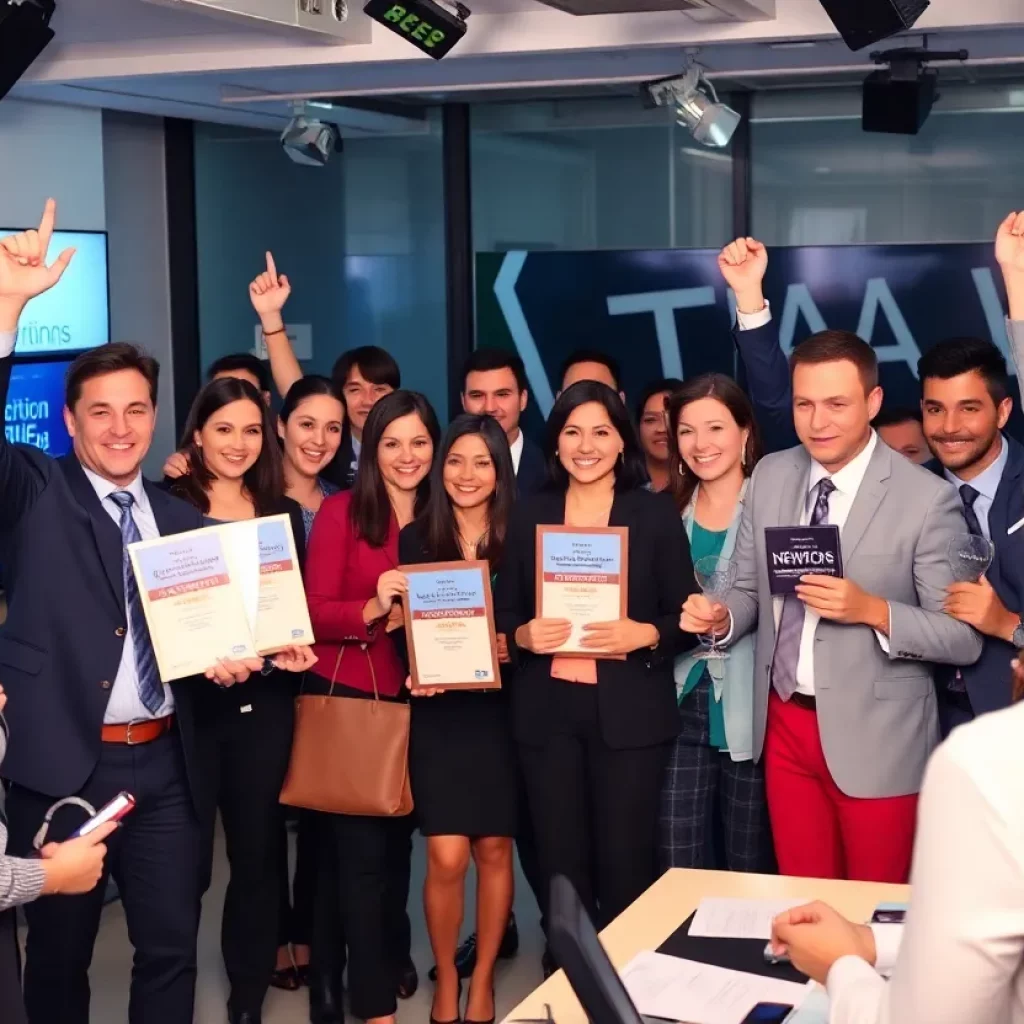 Knox News team celebrating their recent awards win