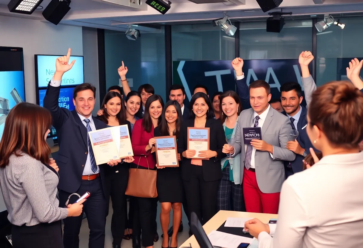 Knox News team celebrating their recent awards win