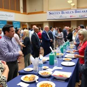 Local business professionals networking at the Knoxville Business Opportunities Breakfast