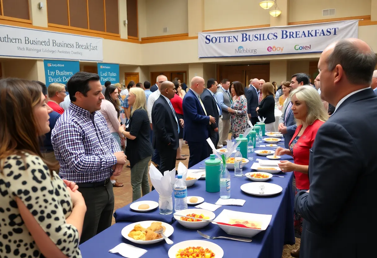 Local business professionals networking at the Knoxville Business Opportunities Breakfast