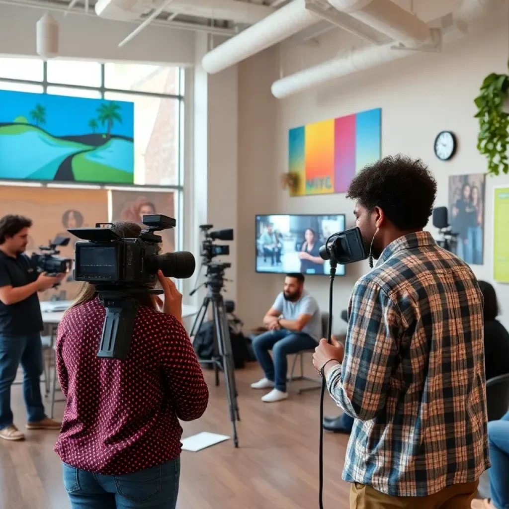 Interior of Knoxville Community Media showcasing diverse workshops