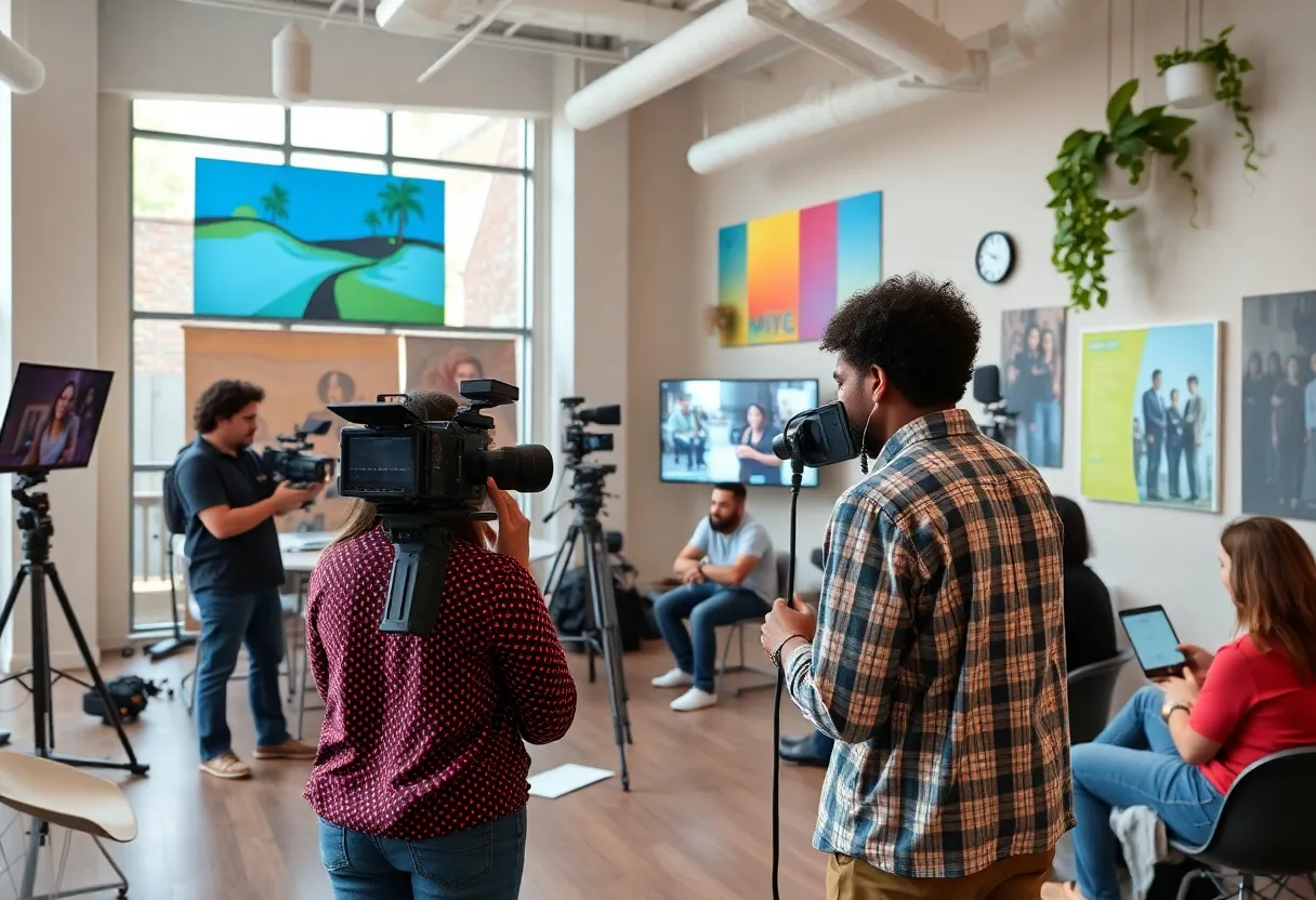 Interior of Knoxville Community Media showcasing diverse workshops