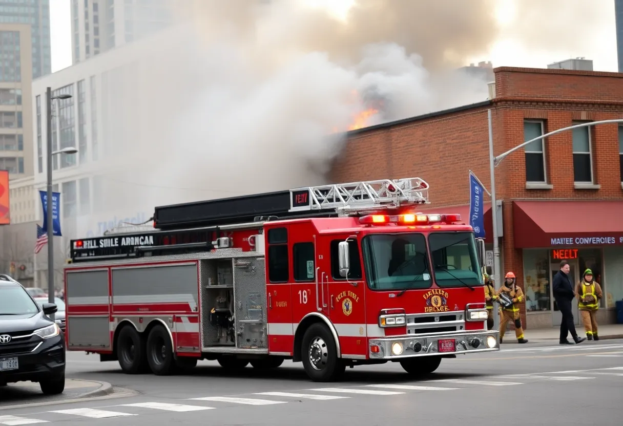 Firefighters responding to a commercial fire in Knoxville