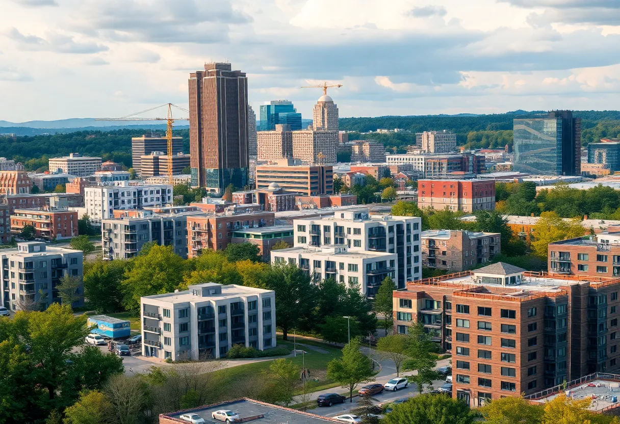 Knoxville cityscape showing housing developments