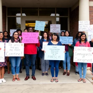 Community members rallying for immigrant support in Knoxville