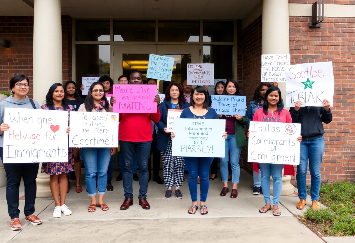 Community members rallying for immigrant support in Knoxville