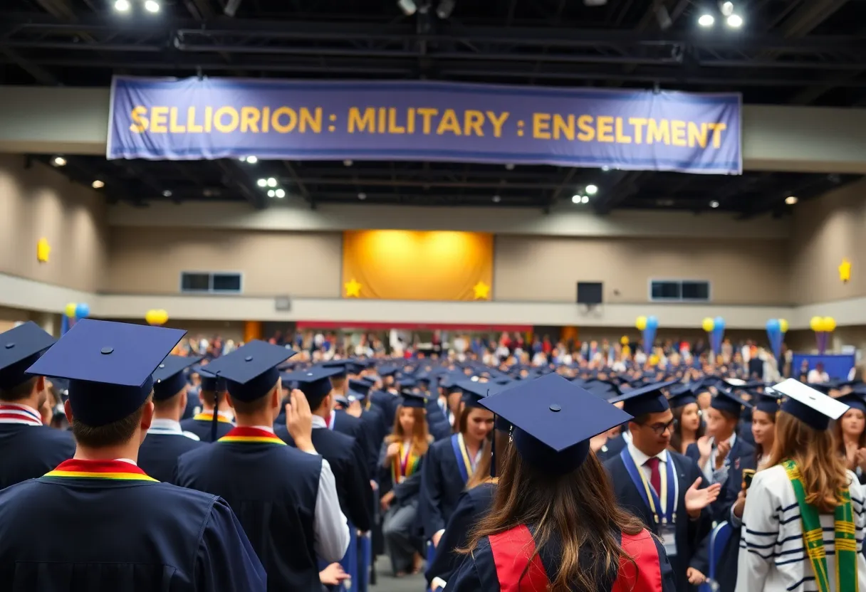 Graduating seniors being recognized for military enlistment at Knoxville Convention Center