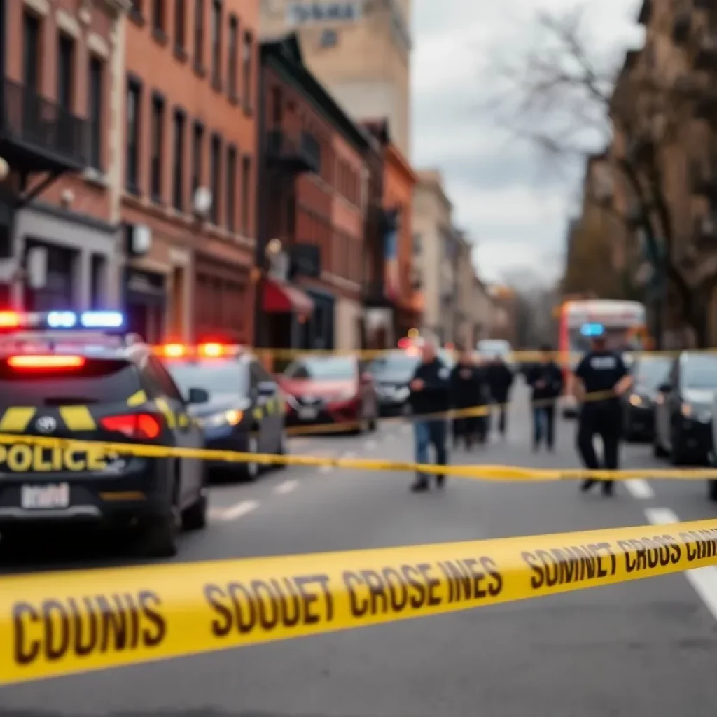 Police at a crime scene in Knoxville, TN