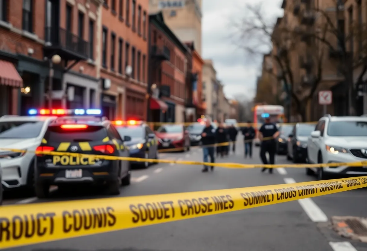 Police at a crime scene in Knoxville, TN