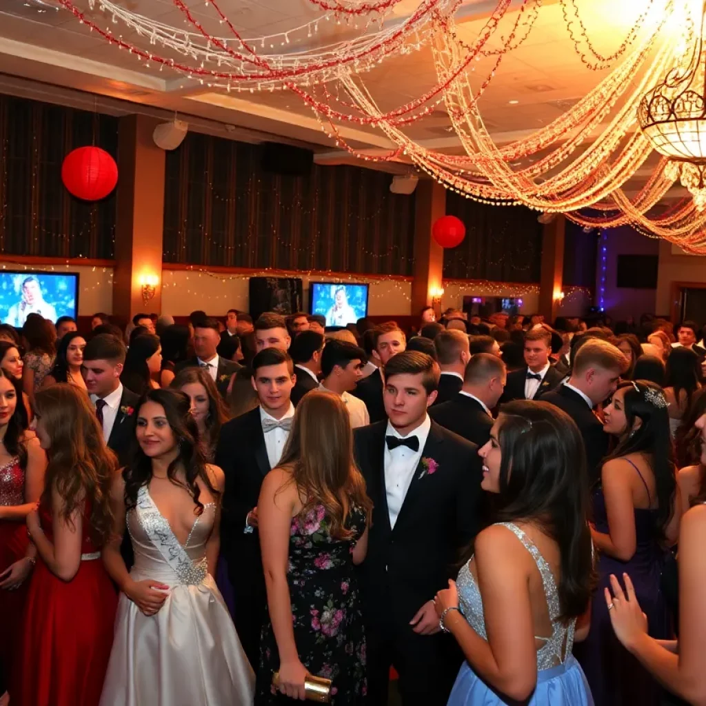 High school students celebrating at a prom in Knoxville