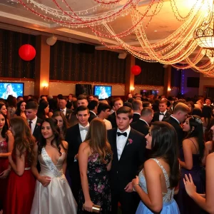 High school students celebrating at a prom in Knoxville