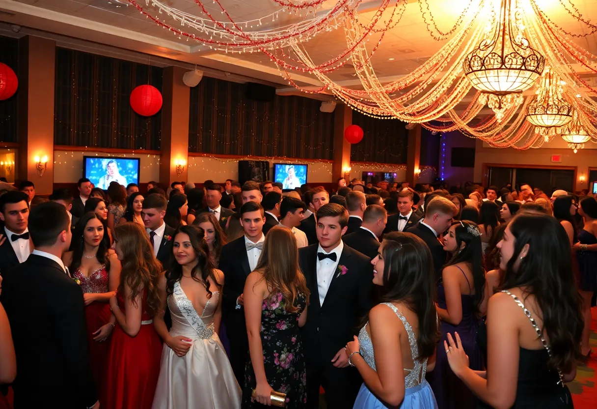 High school students celebrating at a prom in Knoxville