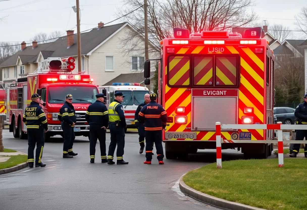Emergency responders attending to a gas leak in Maryville