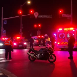 Emergency responders at a motorcycle accident scene in Knoxville