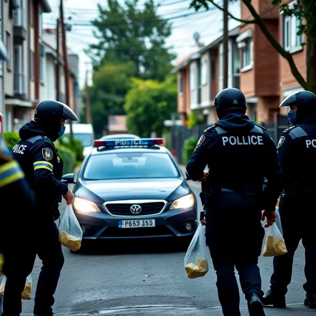 Police officers conducting a drug raid in Knoxville neighborhood