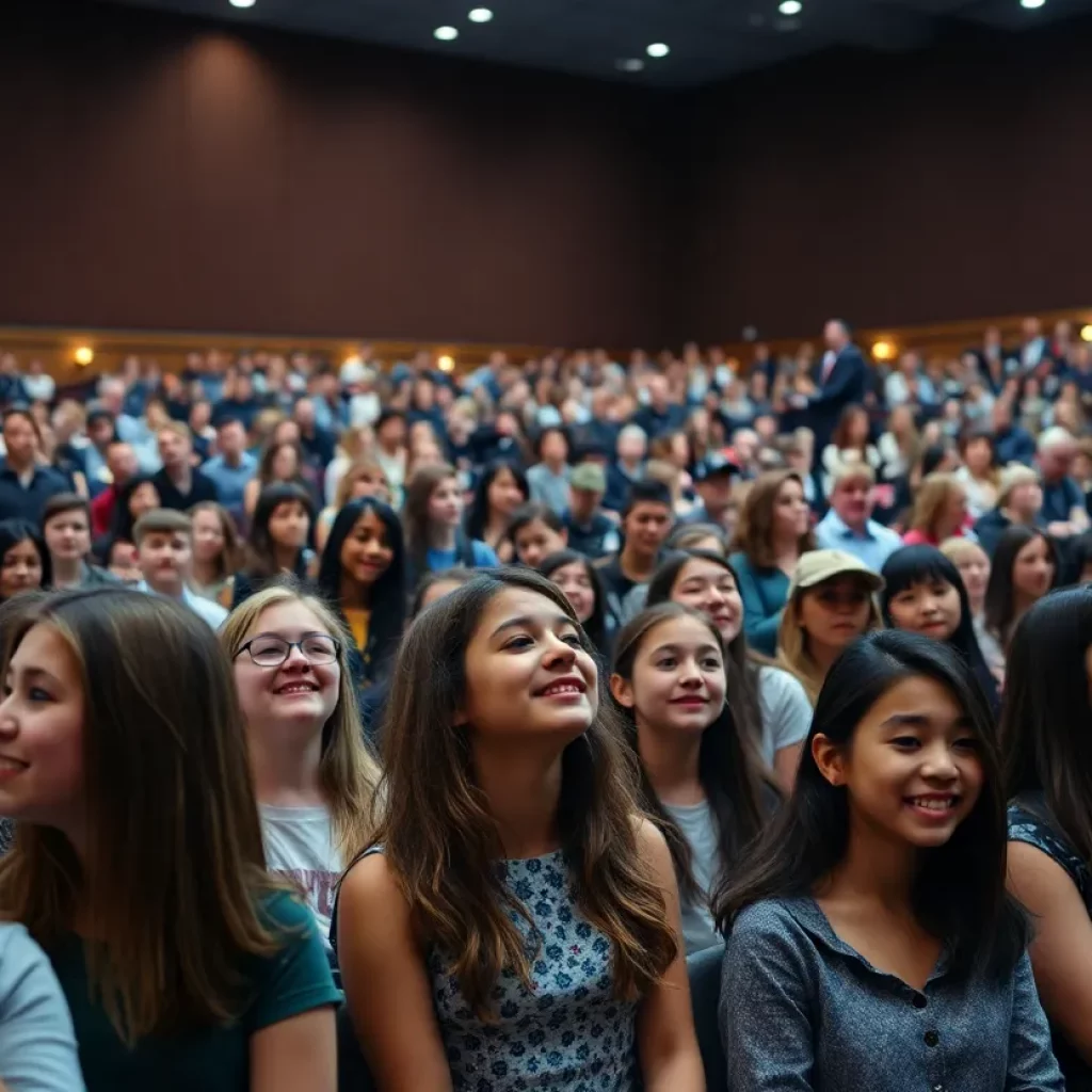 Audience enjoying a concert at Powell High School