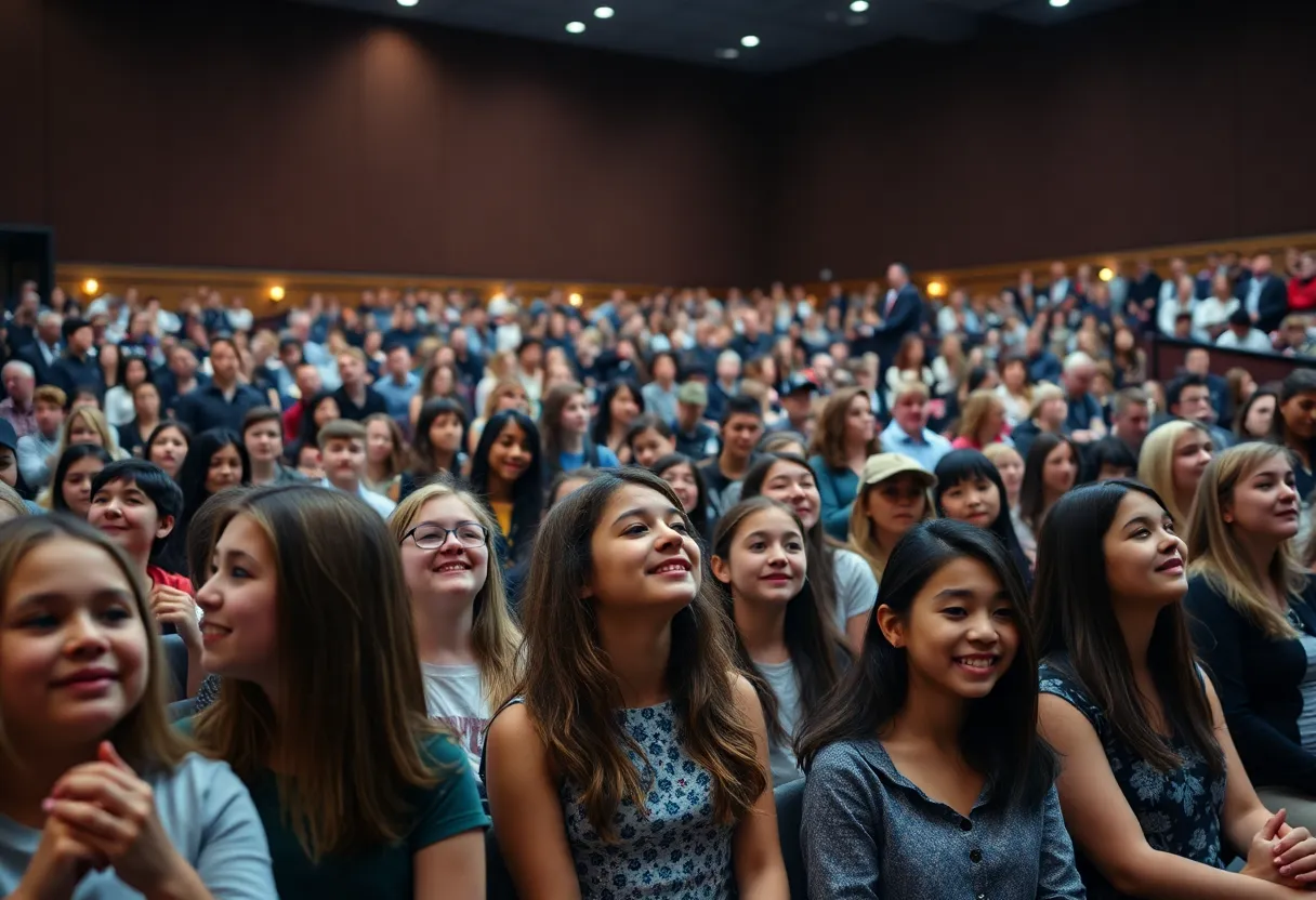 Audience enjoying a concert at Powell High School