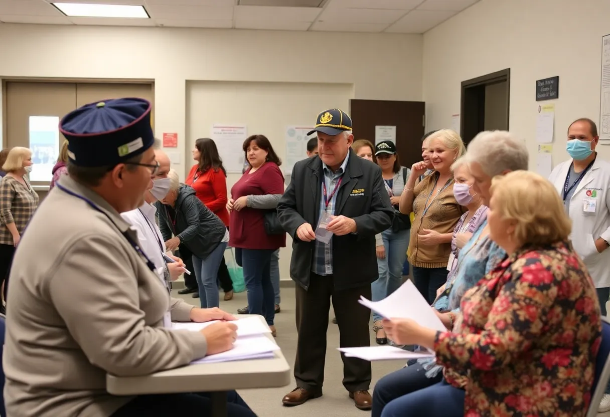Veterans participating in a healthcare event