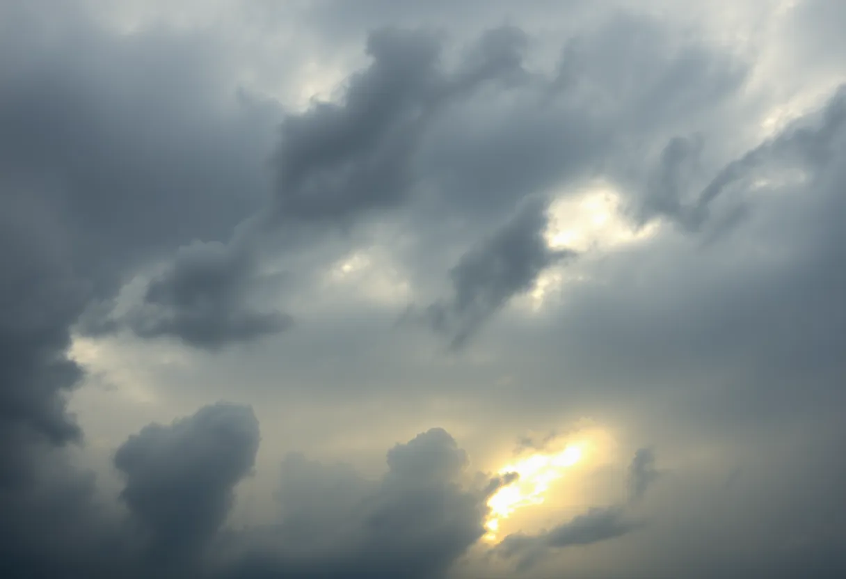 Dark storm clouds over East Tennessee highlighting the severe weather alert