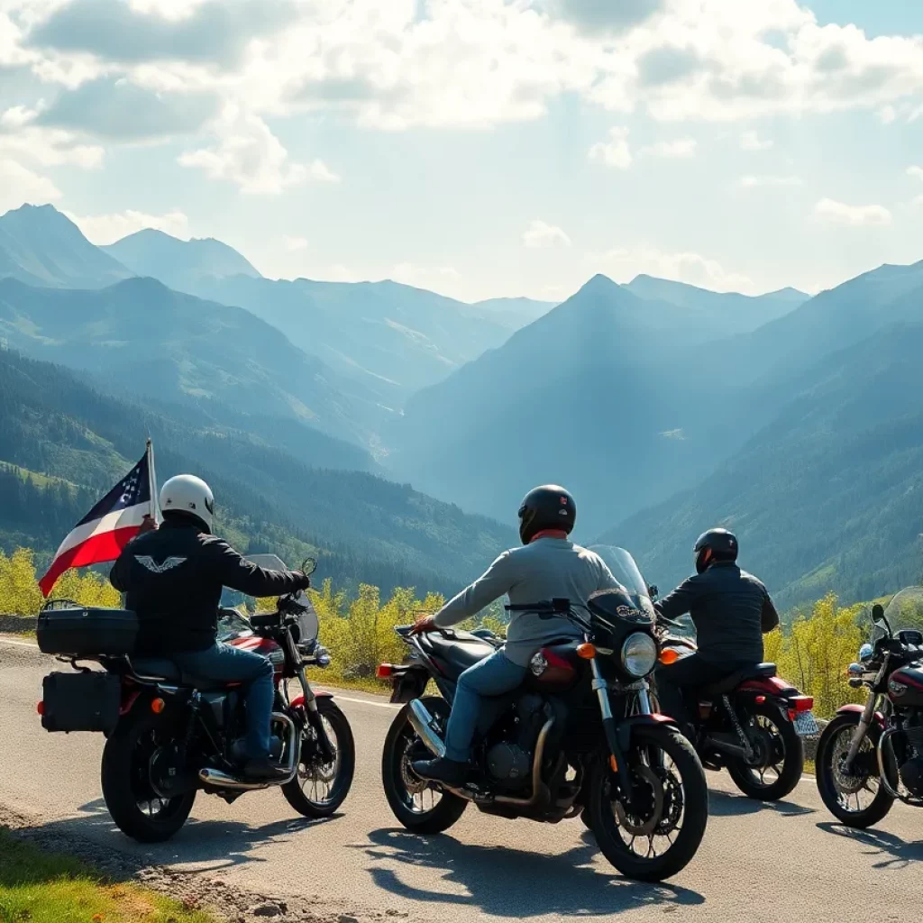 Motorcyclists participating in the Smoky Mountain Thunder Memorial Ride