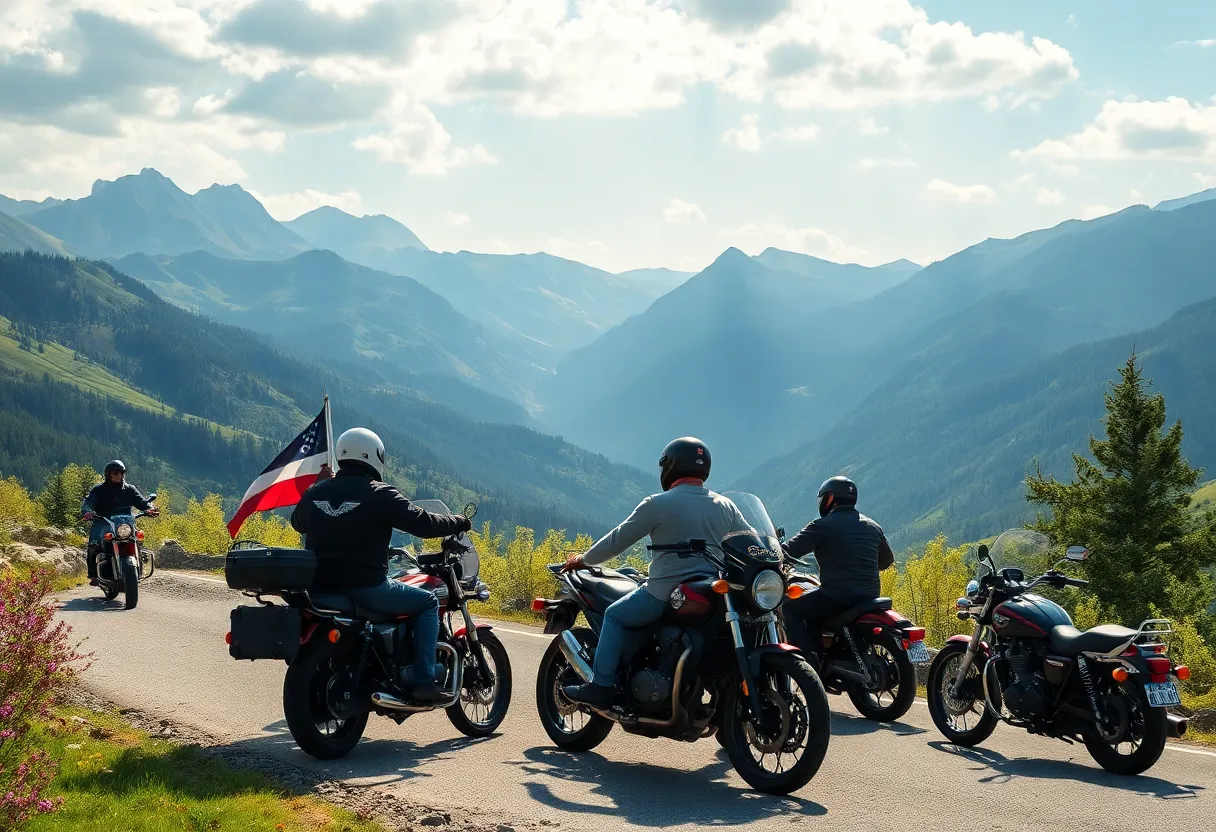Motorcyclists participating in the Smoky Mountain Thunder Memorial Ride