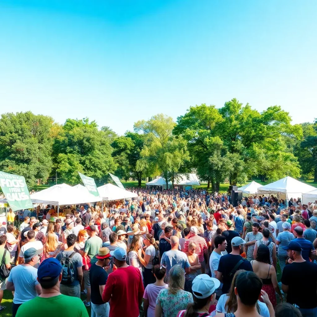 Crowd enjoying the Southern Skies Music Festival in Knoxville.