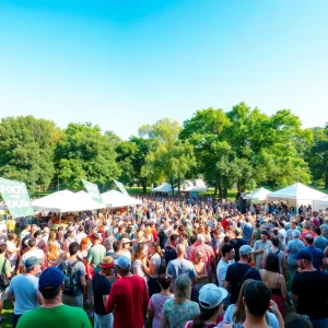 Crowd enjoying the Southern Skies Music Festival in Knoxville.