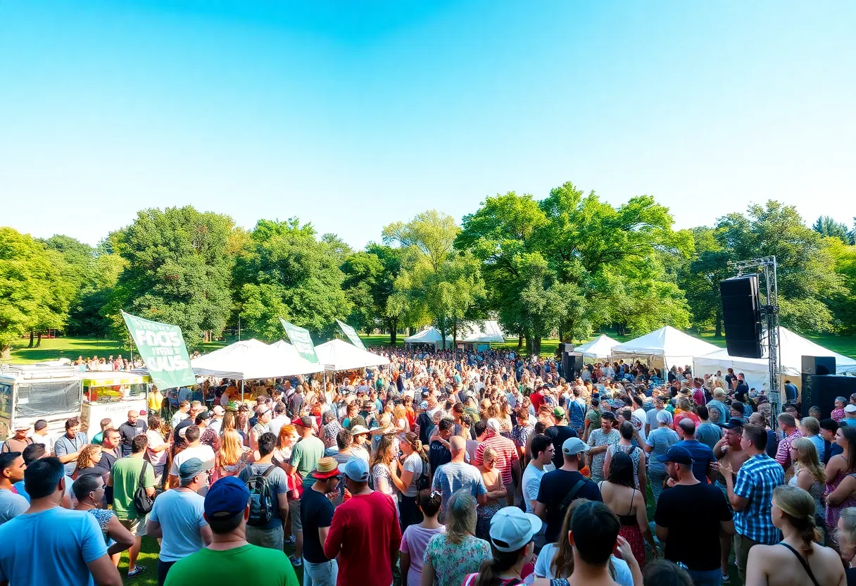 Crowd enjoying the Southern Skies Music Festival in Knoxville.