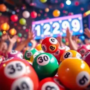 Lottery balls and winning numbers celebrated in Tennessee Lottery draw.