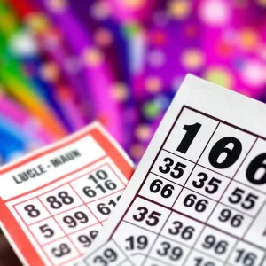 Winning lottery tickets displayed with numbers