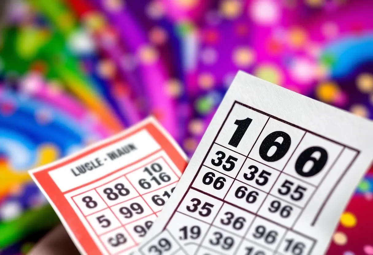 Winning lottery tickets displayed with numbers