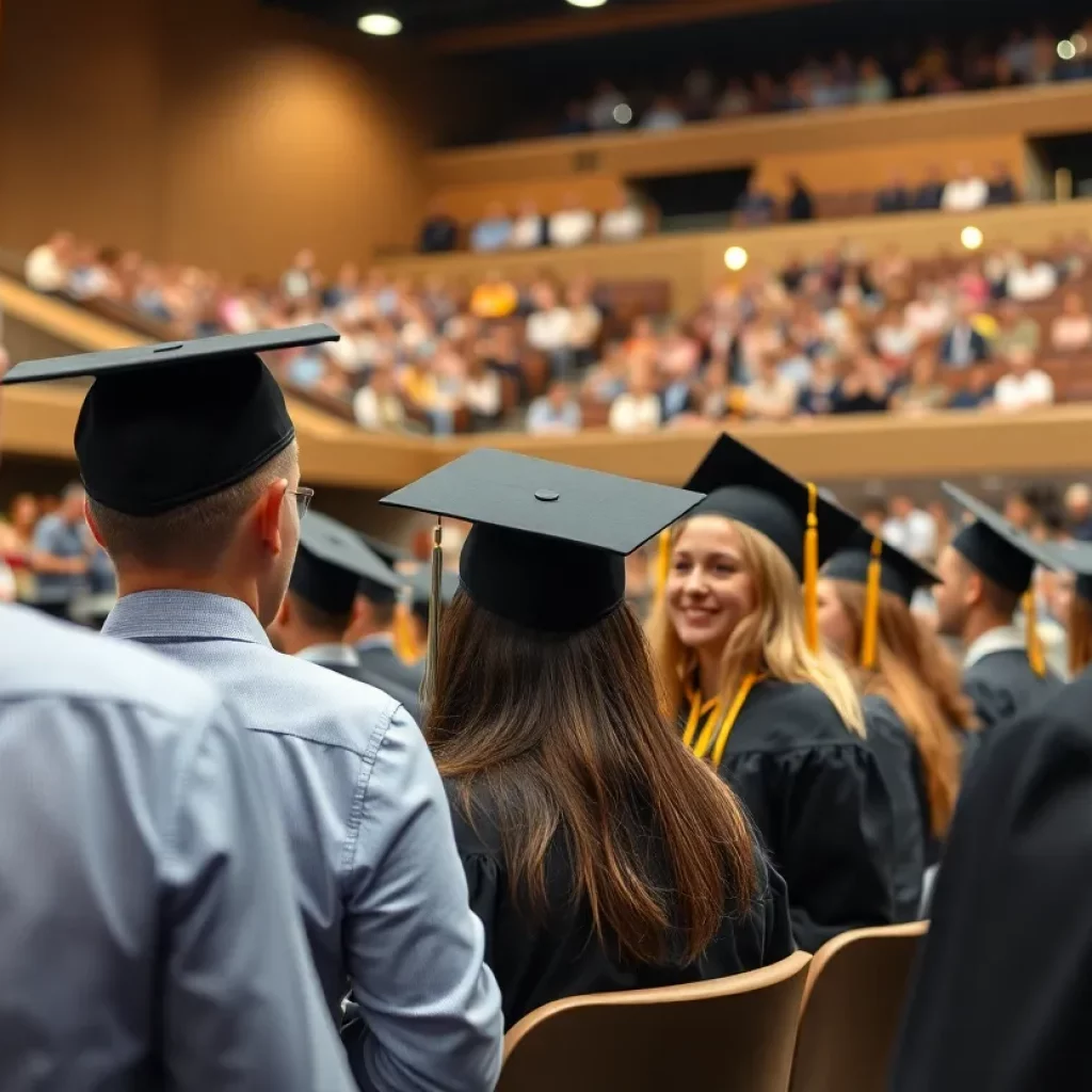Graduates celebrating at the University of Tennessee commencement ceremony