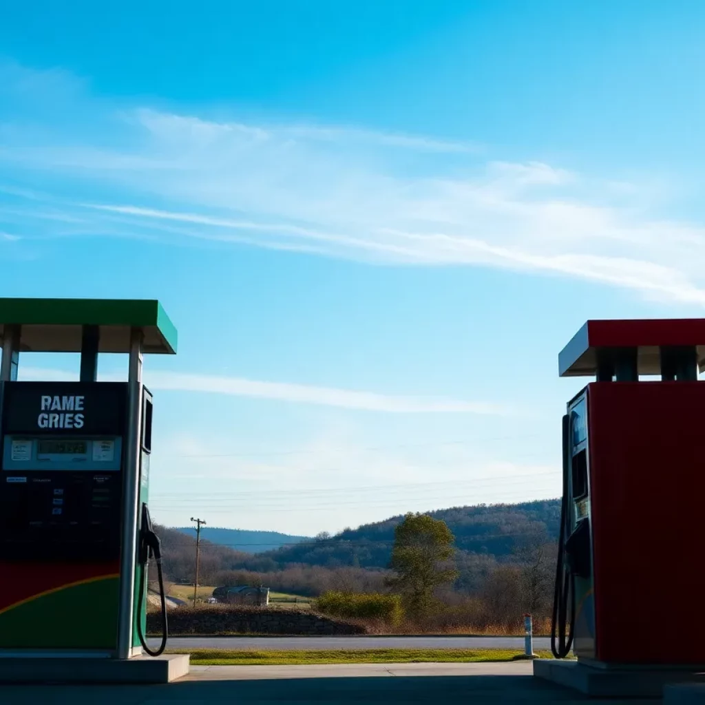 Gas pumps with rising prices in Tennessee