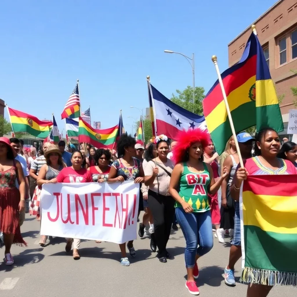 Families celebrating Juneteenth in Knoxville with music and activities.