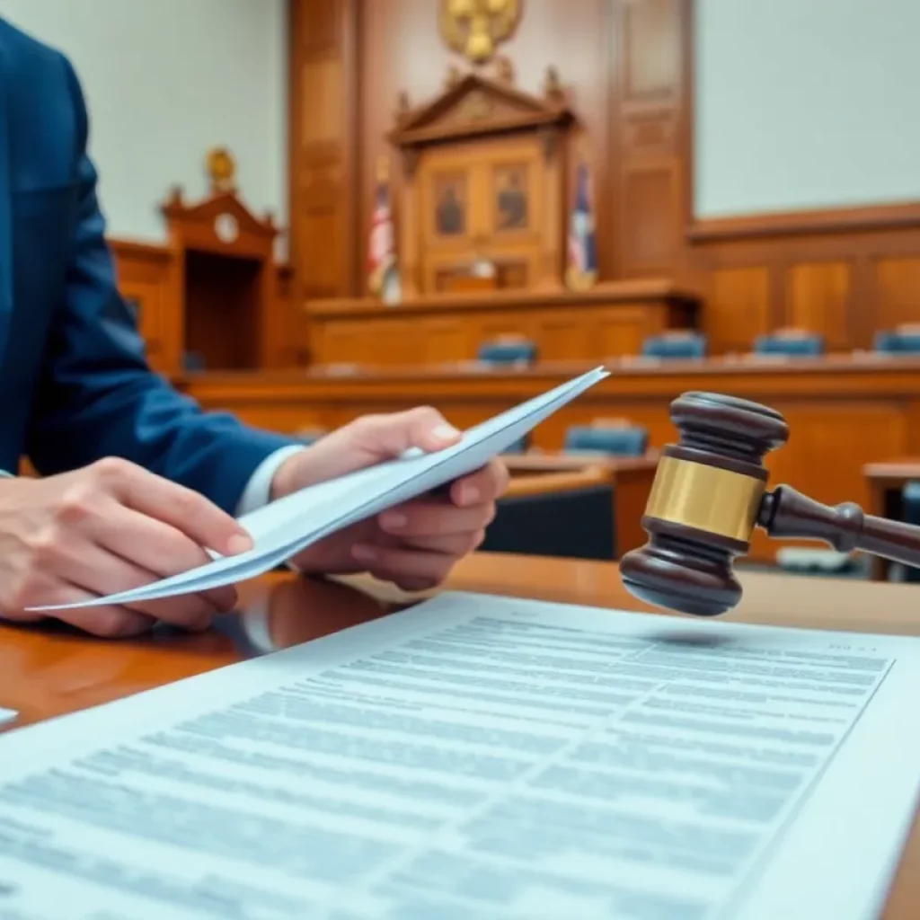 Courtroom scene highlighting legal proceedings in Knox County.