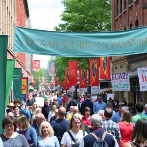 Community members celebrating Knoxville's storytelling anniversary