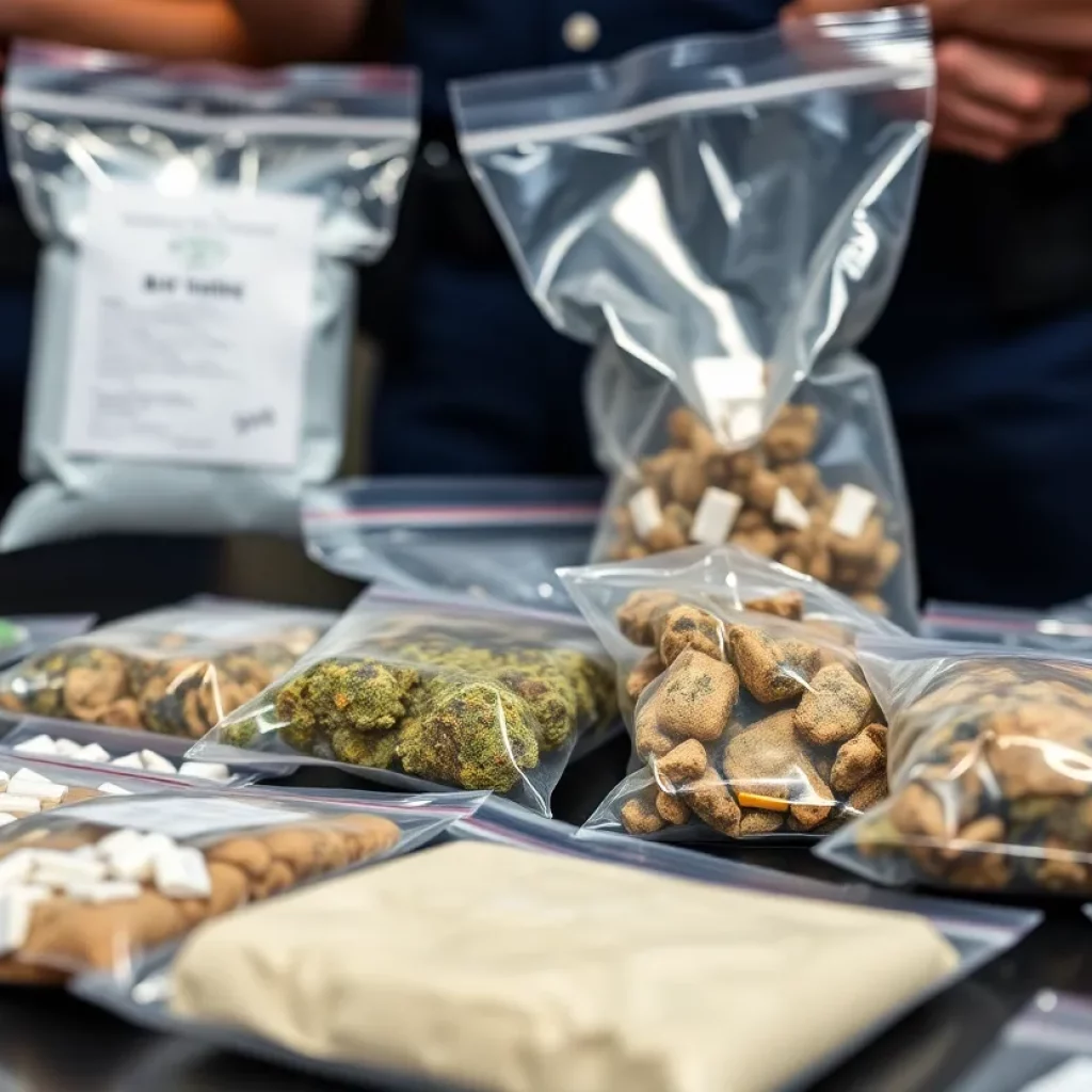 Evidence of methamphetamine and marijuana seized during a drug bust in Knoxville