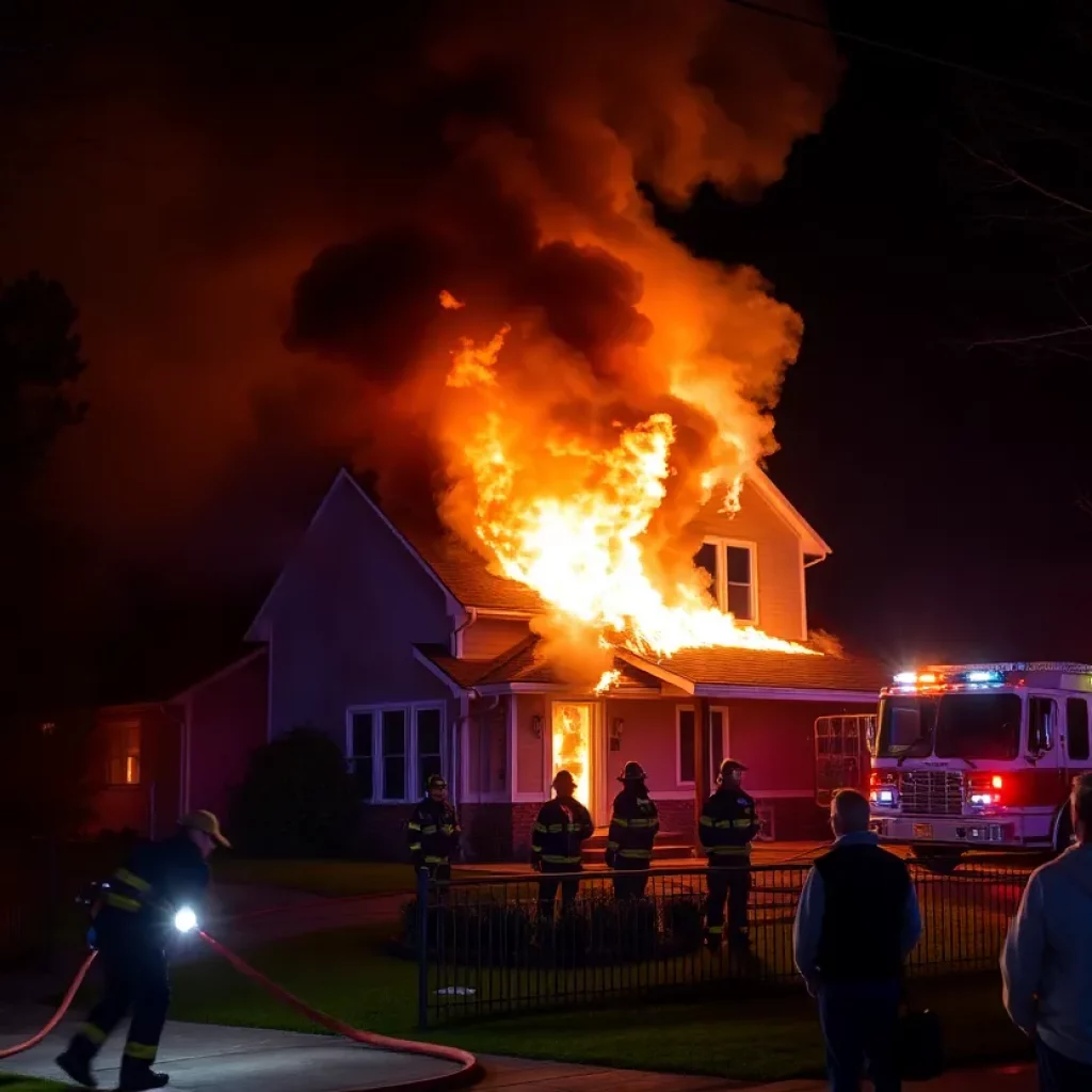 Firefighters battling a house fire in Knoxville, TN