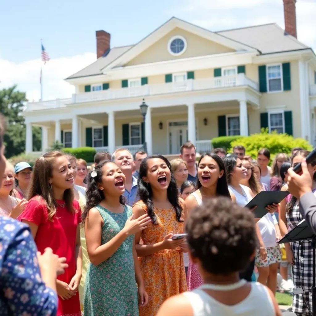 S.O.U.L.S. Youth Choir performing at Blount Mansion for Make Music Day