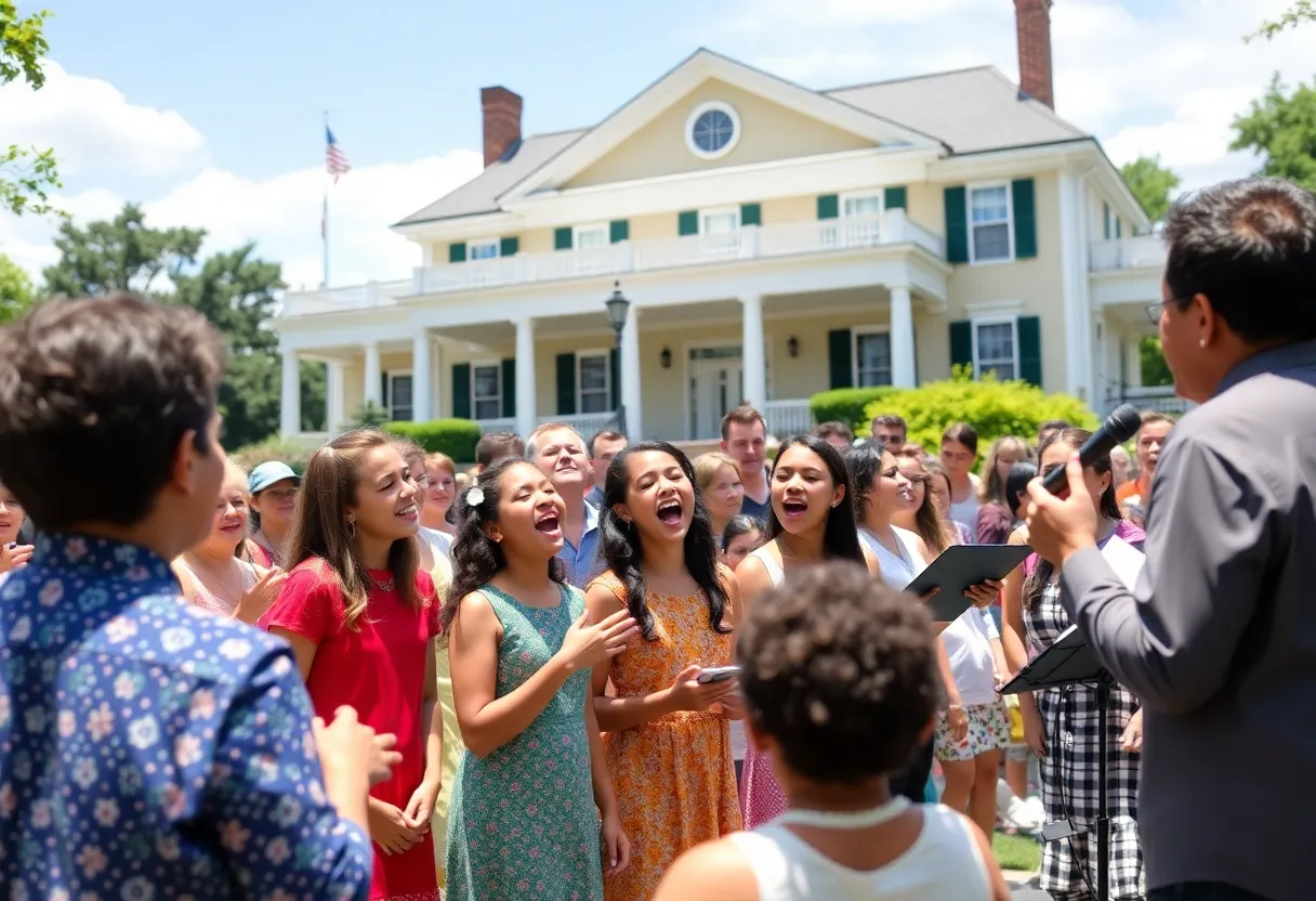 S.O.U.L.S. Youth Choir performing at Blount Mansion for Make Music Day