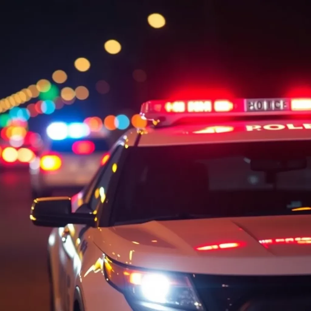 Police vehicle conducting a traffic stop in Knoxville